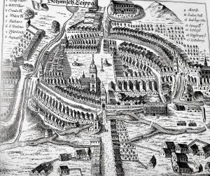 Mapa z r. 17125 - Město bylo významným obchodním centrem na stezce z Prahy do Budyšína