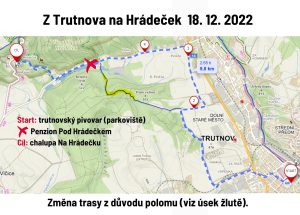 Z Trutnova na Hrádeček - mapa