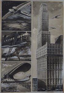 Hans Kaplan, Svět v roce 2000, otištěno v kalendáři Pestrý svět, 1931