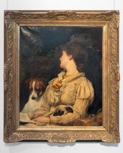 Václav Brožík – Čtenářka se psy, před 1890