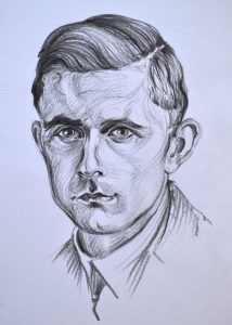 Portrét Františka Karla Janečka – dar výtvarnice Jany Bačové Kroftové