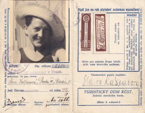 Doklad Klubu československých turistů Slávy Kašparové