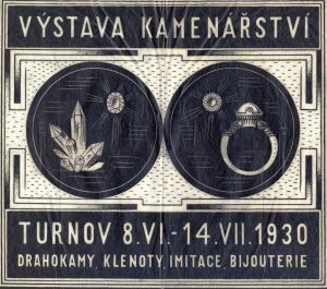 Dobový leták výstavy kamenů v Turnově